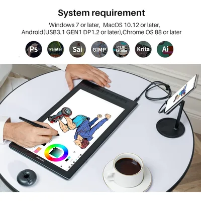 HUION KAMVAS Pro 16 2.5K QHD Drawing Tablet with Screen QLED Full-Laminated Graphics Tablet with Battery-Free Pen, 15.8-inch Digital Art Tablet