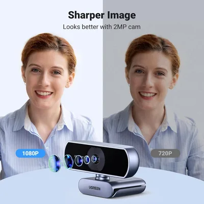 UGREEN 1080P Webcam CM678 with Microphone, Full HD USB Web Camera, 85° FOV, Noise-Canceling, Plug and Play, Auto Light Correction, Video Webcam for Streaming/Conferencing, Zoom/Skype/YouTube, Switch 2