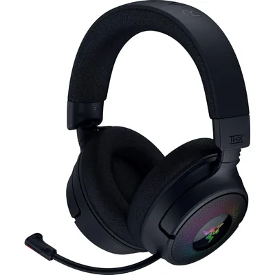 Razer Kraken V4 Wireless & Bluetooth & USB Super Wideband Mic 40mm Drivers 9 Zone RGB Lighting For PC, Mac, PS5, Nintendo Switch, Steam Deck, Smartphone - Black