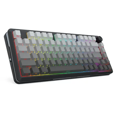 Redragon Cyrus Pro K681SP RGB Wireless 75% Hot-Swappable Gasket Mechanical Keyboard with Knob (RPC Linear Switch) (Gradient Grey)