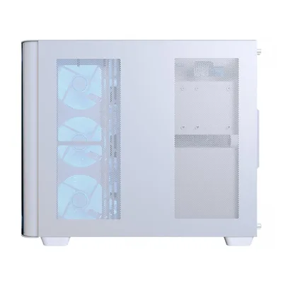 AeroCool P500C (White) ARGB Stylish w/ Panoramic View & Dual Chamber ATX Mid Tower Tempered Glass Gaming Case w/ 4 ARGB Mirage infinity Mirror Fans (3x120mm Side Reverse-Blade + 1x120mm Rear)