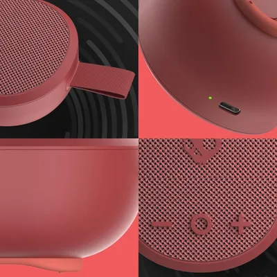 Skullcandy Ounce Wireless Bluetooth Speaker - IPX7 Waterproof Mini Portable Speaker with 16 Hour Battery, Downward Firing Passive Radiator, and Ballistic Nylon Carry Strap - Red
