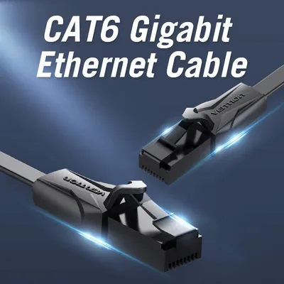 Vention Flat Cat6 UTP Patch Cable Black 30M