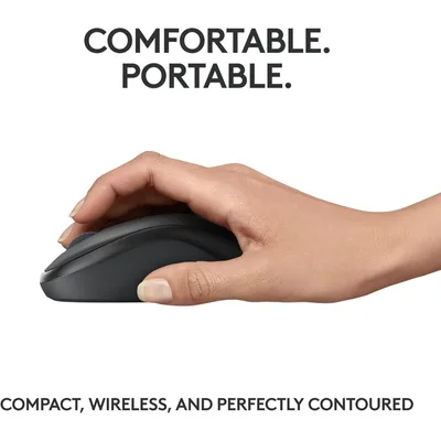Logitech M240 Silent Bluetooth Mouse, Wireless, Compact, Portable, Smooth Tracking, 18-Month Battery, for Windows, macOS, ChromeOS, Compatible with PC, Mac, Laptop, Tablets-Black