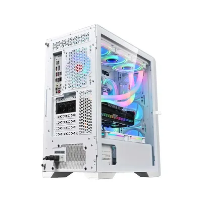 WJCOOLMAN Wanjia 360 Front Mesh +4 RGB Fnas, E-ATX/ATX/M-ATX/MINI-ITX, S360 Radiator, Silent - White 