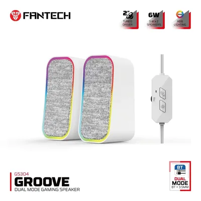 FANTECH GS304 GROOVE DUAL MODE BLUETOOTH + 3.5mm CONNECTION GAMING SPEAKER - WHITE