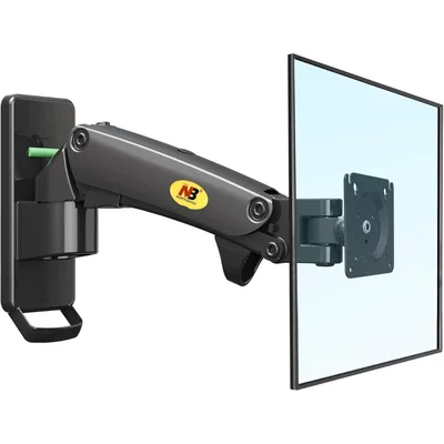 NB North Bayou TV Monitor Wall Mount Bracket Full Motion Articulating Swivel for 17-27 Inch Monitors Arm with Gas Spring (Black Single Extension) F120-B