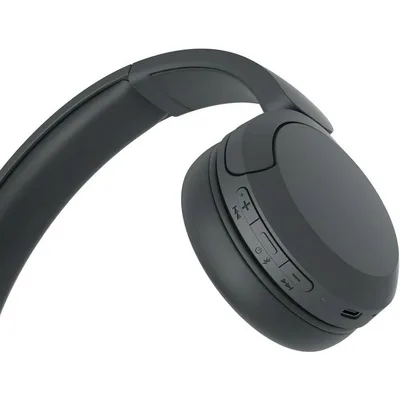 Sony CH520 Wireless Headphones, Bluetooth 5.2, 2.4GHz Band Frequency, Up to 40 Hours Continuous Communications, Up to 3 Hours Charing Time, Black