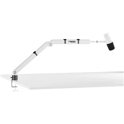 Twisted Minds Flex I Series Standard Pole Microphone Arms, 360° Adjustable Design, Dual Adjustable Arms, Up to 2kg Weight Capacity, Universal 3/8" & 5/8" Screw Compatibility, White
