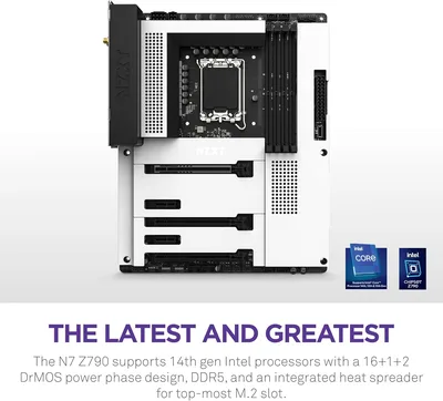 NZXT N7 Z790 ATX Gaming Motherboard - Intel Z790, WiFi 6E, Bluetooth, White