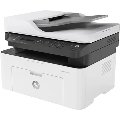 HP LaserJet MFP M137FNW Mono Black and White Laser Multifunction 4-In-One Printer With Auto Feeder - White