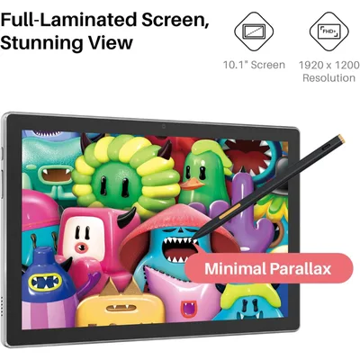 HUION Kamvas Slate 10 Standalone Drawing Tablet No Computer Needed with Full-Laminated Screen, 10.1-inch Digital Art Tablet with 4096 Levels Stylus Pen, Android 12, 8GB+128GB for Artist Beginner
