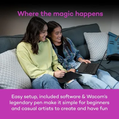 Wacom Intuos Small Bluetooth Graphics Drawing Tablet, 4 Customizable ExpressKeys, Portable for Teachers, Students and Creators, Compatible with Chromebook Mac OS Android and Windows - Black