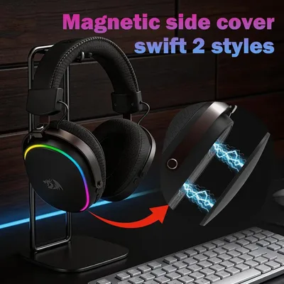 Redragon H831 Gaming Headset, RGB, 2.4GHz/BT/Wired, Black