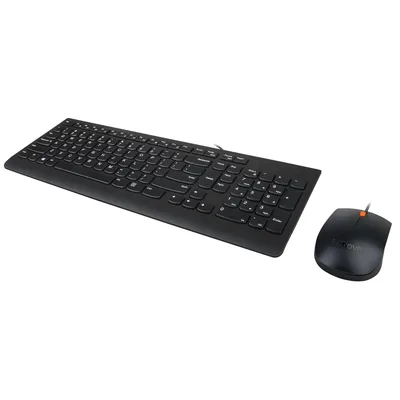 Lenovo 300 Wired Keyboard and Mouse Combo (Black)
