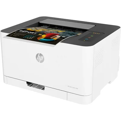 HP Color Laser 150a A4 Color Laser Printer For Home & Office up to 18 black /4 Color PPM USB Interface - White