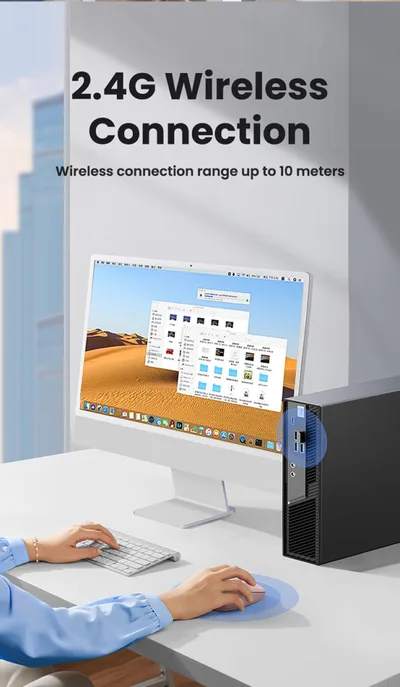 UGREEN MU105 Wireless Mouse 2.4G with USB Receiver Moonlight Gray