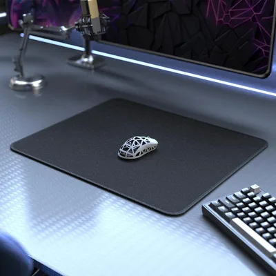 ATTACK SHARK CM02 Gaming Mouse Pad for Esports Speed Large Mouse mats for Desk Waterproof Surface Stitched Edges and Anti-Slip Rubber Base Size L Laminate 17.72” x 15.75” x 0.16” Black