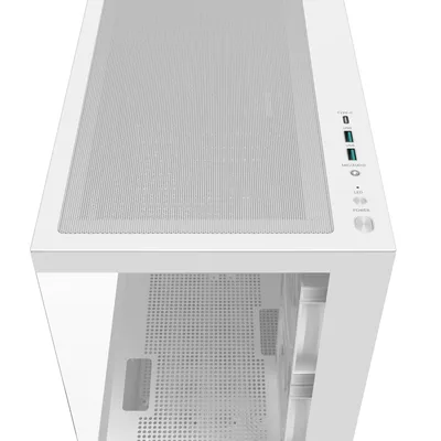 DeepCool CG380 4F Panoramic ATX Mid-Tower Case 3x Pre Installed ARGB Fans , Support Back Connectors & Up to 360mm +240mm Radiators, Front 2x USB3.0 1x USB C , White