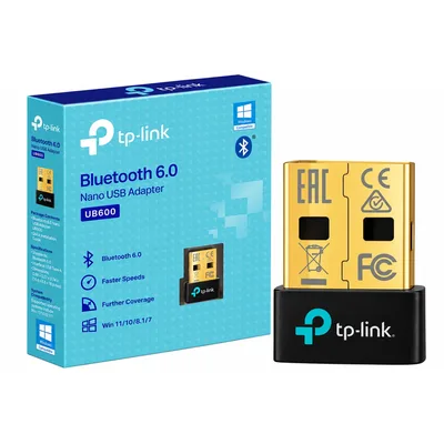 TP-Link UB600 Bluetooth 6.0 Bluetooth USB Flash Drive for Mouse/Keyboard/Headphone/Cellphone/Controller, Plug & Play, Only for Windows 11/10/8.1/7