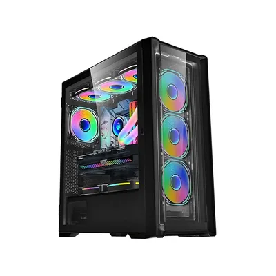WJCOOLMAN Wanjia 360 Front Mesh +4 RGB Fnas, E-ATX/ATX/M-ATX/MINI-ITX, S360 Radiator, Silent - Black