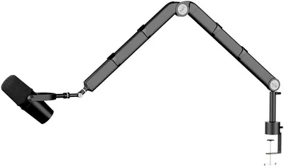 Twisted Minds TM-N201-SP Neo I Series Microphone Arm Stand, 360° Rotation, Dual Adjustable Arms (30cm+30cm), 2kg Capacity, 3/8” & 5/8” Compatible, Desk Mount with Cable Management – Black