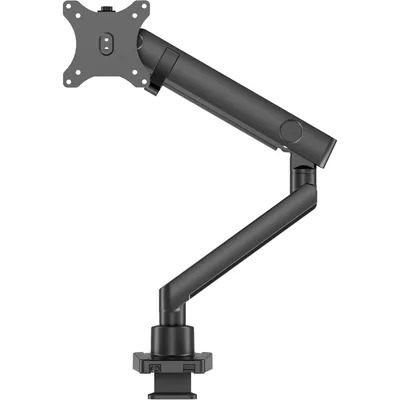 Twisted Minds Single Monitor Arm Mount, 17 to 40 Inch Mechanical Spring Monitor Stand, Heavy-Duty VESA Mount with Clamp and Grommet Base, Full Motion Tilt – Fits up to 26.4 lbs - Matte Silver