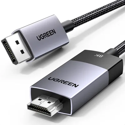UGREEN 8K@60Hz Unidirectional Active DisplayPort to HDMI Cable, 2M 4K@240Hz DP 1.4 to HDMI 2.1 Cord Support 32.4Gbps HDR Dolby HDCP2.3, Compatible with Monitor AMD NVIDIA HP HDTV, No VRR CEC