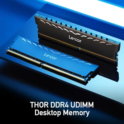 Lexar 16GB (2x8GB) THOR DDR4 RAM 3200MT/s CL16 1.35V Desktop Memory with Heatsink, AMD Ryzen & Intel XMP 2.0, Blackyzen & Intel XMP 2.0, Black