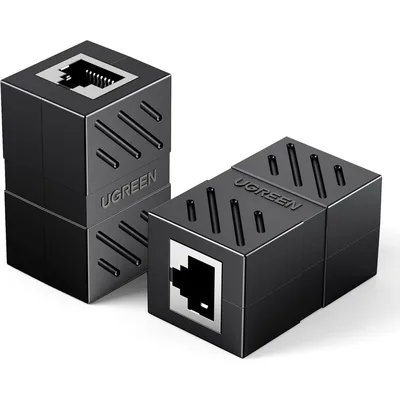 UGREEN Ethernet Coupler 1000Mbps, 2 Pack, 328ft Long Distance Extend, Black