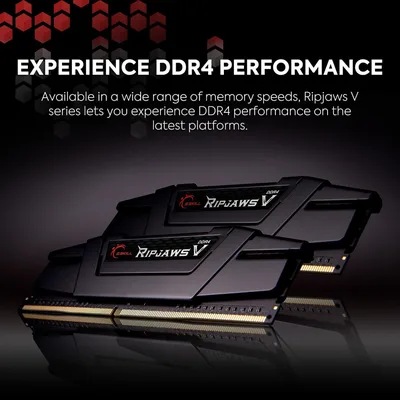 G.SKILL RipjawsV Series DDR4 RAM (XMP) 16GB (2x8GB) Up to 4000MT/s CL18 1.35V Intel AMD Desktop Computer Memory U-DIMM - Black