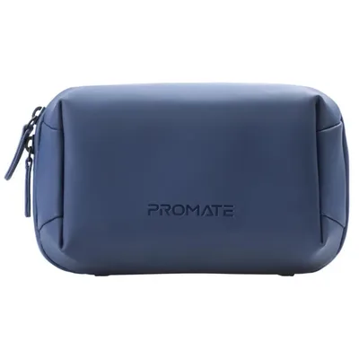 Promate Velvena Compact Tech Essential Organizer Pouch Bag with Multiple Compartments - Blue