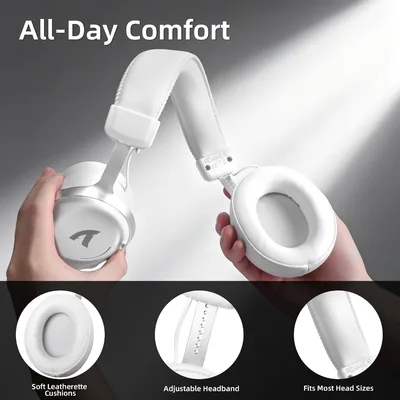 ATTACK SHARK L50PRO Wireless Gaming Headset with Detachable Mic, White 53mm Drivers, 2.4GHz Low Latency, Bluetooth 5.3, 3.5mm Wired, 7.1 Surround Sound, Up to 64H Battery, 264g Lightweight, AI Mic