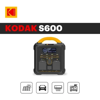 Kodak S600 Portable Station 551Wh Battery Capacity 1200W Peak Output Power 180W Solar Input Power Optimal Performance with Kodak Solar Panels