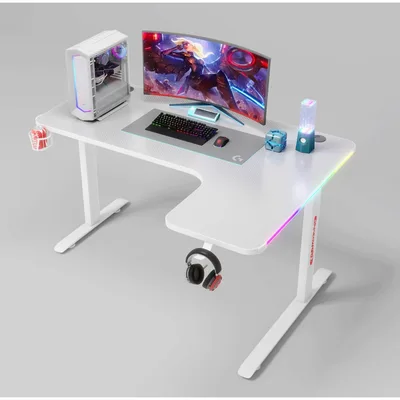 FEEX D2200 Gaming Desk Share Tweet – White-R 140x60x100x80cm