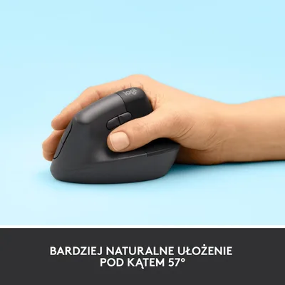 Logitech NEW Lift Vertical Ergonomic Mouse Wireless, Bluetooth Quiet clicks 4 buttons For Windows/macOS/iPadOS, Laptop, PC , Graphite