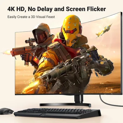 UGREEN 4K DisplayPort to HDMI Cable 1080P@120Hz, 1M DP 1.2 to HDMI 1.4 Alu Braided Cord, Support 3D HDR Compatible with Monitor, Desktop, HDTV, Laptop, AMD, NVIDIA