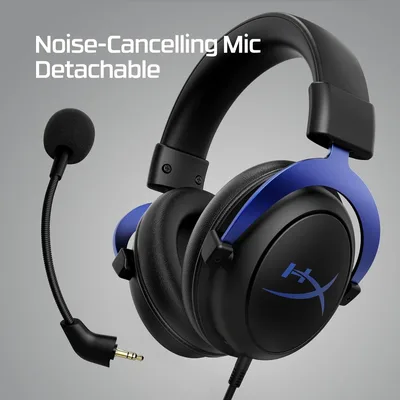 HyperX Cloud III Wired Angled 53mm Drivers DTS Memory Foam Durable Frame Ultra-Clear 10mm Mic USB-C & USB-A 3.5mm For PC, PS5, Xbox Series X|S - Blue