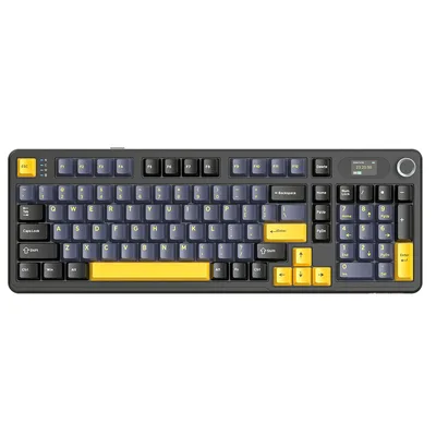 ATTACK SHARK X98PRO Wireless Mechanical Keyboard,Multi-Function Knob&TFT Screen,Tri-Mode BT/2.4GHz/USB-C Keyboard,Hot-Swappable RGB Backlit,4000mAh 98 Keys,Cloud Drive,for Win/Mac/Linux-Creamy 