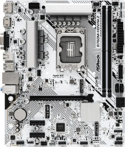 ASRock B760M-HDV/M.2 LGA1700 Micro ATX (280) Intel B760 SATA 6Gb/s DDR5 1 PCIe 4.0 x16 Motherboards - Intel